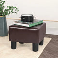 Adeco Faux Leather Footrest Ottoman with Plush Upholstery