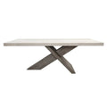Modern Dining Table with Concrete Top and X Shape Base