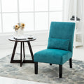 Porch & Den Vista Armless Chenille Accent Chair with Kidney Pillow