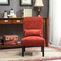 Porch & Den Vista Armless Chenille Accent Chair with Kidney Pillow