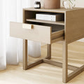 Nathan James Luke Wooden End Table with Storage Drawer and Open Cubby