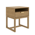 Nathan James Luke Wooden End Table with Storage Drawer and Open Cubby