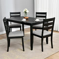 Set of 4 Slat Back Wooden Dining Chairs