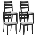 Set of 4 Slat Back Wooden Dining Chairs
