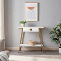 Leick Home Empiria Wooden Console Table with Drawer and Metal Frame