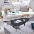 Unique Oval Coffee Table for Small Spaces - Dimensions: 22.2D x 42.5W x 17.1H