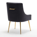 SEYNAR Set of 6 Modern Glam Boucle Velvet Dining or Vanity Chairs with Rear Handle