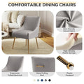 SEYNAR Set of 6 Modern Glam Boucle Velvet Dining or Vanity Chairs with Rear Handle