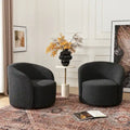 Set of 2 KINWELL 34-Inch Wide Upholstered Swivel Barrel Chairs