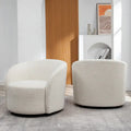 Set of 2 KINWELL 34-Inch Wide Upholstered Swivel Barrel Chairs