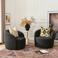 Set of 2 KINWELL 34-Inch Wide Upholstered Swivel Barrel Chairs