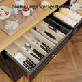 Solid Wood Top Kitchen Island Cart with Locking Wheels