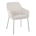 Set of 2 Silver Orchid Galotti Chrome Upholstered Dining Chairs