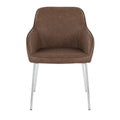 Set of 2 Silver Orchid Galotti Chrome Upholstered Dining Chairs