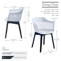 Porthos Home Palmer Set of 2 Dining Chairs with Plastic Shell and Legs