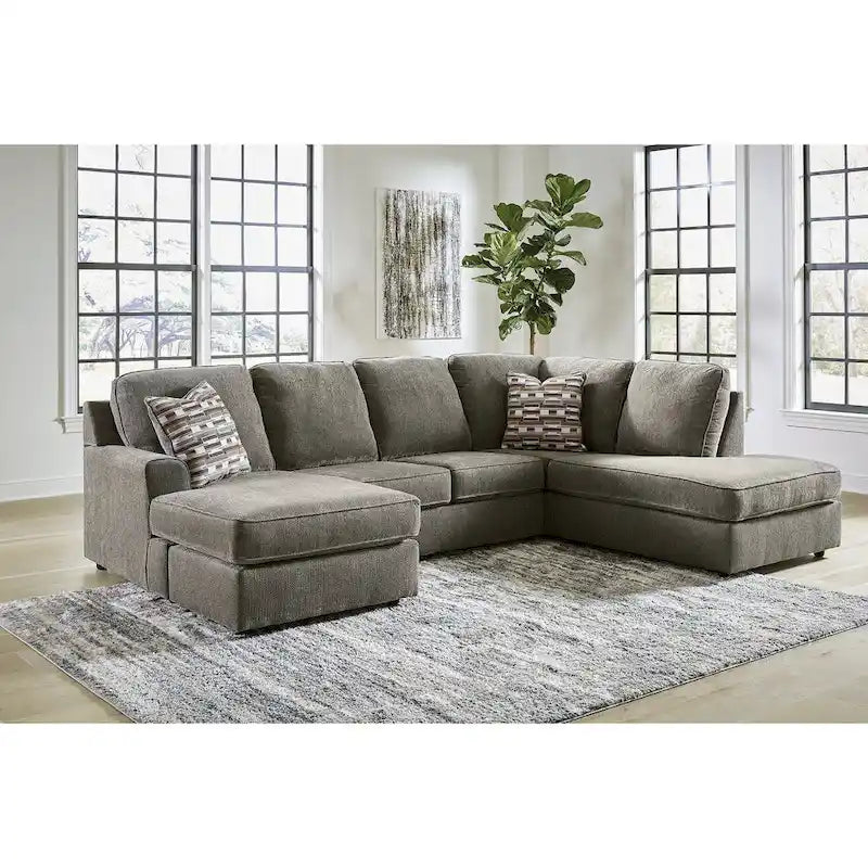 Signature Design by Ashley O'Phannon Putty 2-Piece Sectional Sofa with Chaise - Dimensions: 125W x 86D x 38H