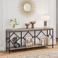 70.9-Inch Industrial Sofa Console Table with Open Storage Shelf - Extra Long Narrow Entry Table for Behind Couch