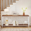 70.9-Inch Industrial Sofa Console Table with Open Storage Shelf - Extra Long Narrow Entry Table for Behind Couch