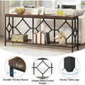 70.9-Inch Industrial Sofa Console Table with Open Storage Shelf - Extra Long Narrow Entry Table for Behind Couch