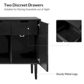 Burkart Contemporary 63-Inch 4-Door Sideboard with Wine Rack and Metal Legs by HULALA HOME
