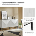 Burkart Contemporary 63-Inch 4-Door Sideboard with Wine Rack and Metal Legs by HULALA HOME