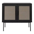 2-Door Rattan Storage Cabinet with Sideboard Design