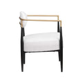 Plush Boucle Dining Chair with Thick Cushion and Elegant Metal Frame for Living Room