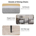 Plush Boucle Dining Chair with Thick Cushion and Elegant Metal Frame for Living Room
