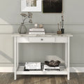Denhour DH BASIC 4-Piece Open-Shelf Coffee Table Set with Drawer in Transitional Rubberwood