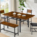 Contemporary Industrial 63.2" Extendable Dining Table with Drop Leaf, Accommodates 6
