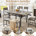 Contemporary Industrial 63.2" Extendable Dining Table with Drop Leaf, Accommodates 6