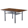Contemporary Industrial 63.2" Extendable Dining Table with Drop Leaf, Accommodates 6