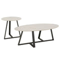 iNSPIRE Q Modern Jurmala Glossy Sintered Stone Tables with Grey Metal Base