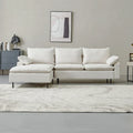 Chaise-Style L-Shaped Linen Sectional Sofa
