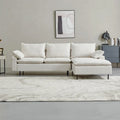 Chaise-Style L-Shaped Linen Sectional Sofa