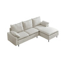 Chaise-Style L-Shaped Linen Sectional Sofa