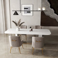 SEYNAR Set of 4 Modern Glam Boucle Velvet Dining or Vanity Chairs with Rear Handle