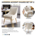 SEYNAR Set of 4 Modern Glam Boucle Velvet Dining or Vanity Chairs with Rear Handle
