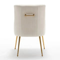 SEYNAR Set of 4 Modern Glam Boucle Velvet Dining or Vanity Chairs with Rear Handle