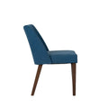 2-Piece Space-Saving Dining Chair Set with Walnut Frame and Linen Upholstery - Available in Multiple Colors