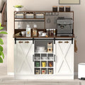 47-Inch Coffee Bar Sideboard Buffet Cabinet with 20-Color LED Lighting and 6.5FT Power Outlet