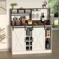 47-Inch Coffee Bar Sideboard Buffet Cabinet with 20-Color LED Lighting and 6.5FT Power Outlet