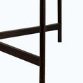 Contemporary Round Coffee Table with Cross-Leg Metal Base and Threaded Design
