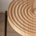 Contemporary Round Coffee Table with Cross-Leg Metal Base and Threaded Design