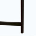 Contemporary Round Coffee Table with Cross-Leg Metal Base and Threaded Design