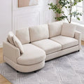 Mixoy Contemporary Minimalist Curved L-Shaped Sectional Sofa with Chaise - Luxurious Upholstered Design, Dimensions: 41.3in x 89in x 31.8in