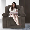 Upholstered Recliner with Rocking and Swiveling Features