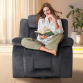 Upholstered Recliner with Rocking and Swiveling Features