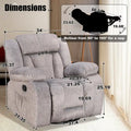 Upholstered Recliner with Rocking and Swiveling Features