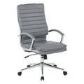 Executive High-Back Faux Leather Chair with Chrome Base and Detachable Sleeves
